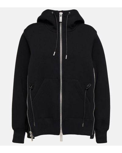 Sacai Sponge Sweat X Nylon Twill Hoodie - Black