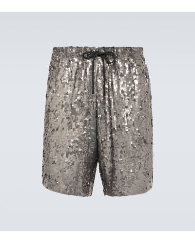 Dries Van Noten Sequined Shorts - Grey