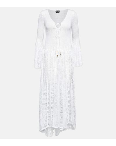 Tom Ford Crochet Midi Dress - White