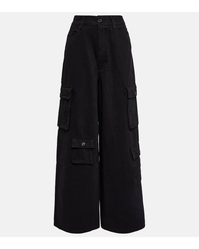 Frankie Shop Hailey High-rise Denim Cargo Trousers - Black