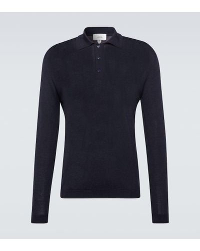 Lardini Wool-blend Polo Sweater - Blue