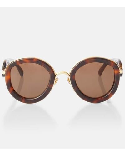 Loewe Metal Daisy Round Sunglasses - Brown