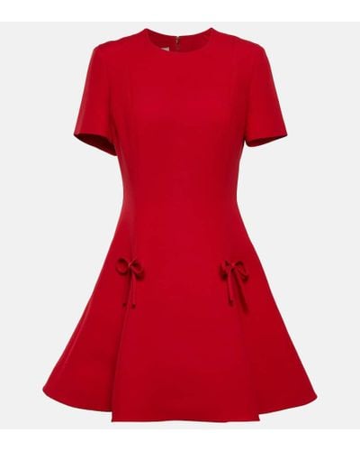 Valentino Vestido corto de Crepe Couture - Rojo