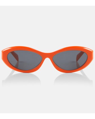 Prada Lunettes de soleil ovales Symbole - Rouge