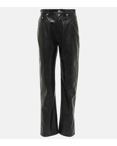Nanushka Vinni Faux Leather Straight Trousers - Black