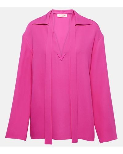 Valentino Vgold Tie-neck Blouse - Pink