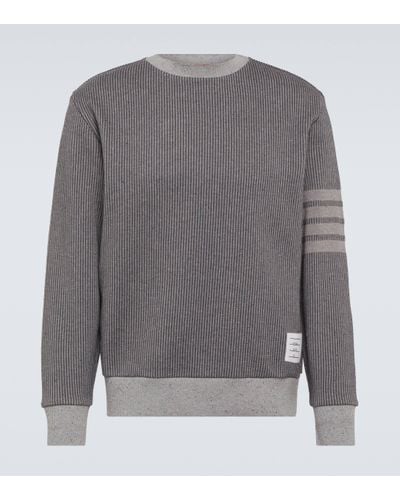 Thom Browne 4-bar Cotton Sweatshirt - Grey