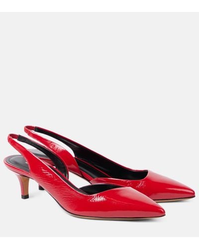 Isabel Marant Piery Patent Leather Slingback Court Shoes - Red