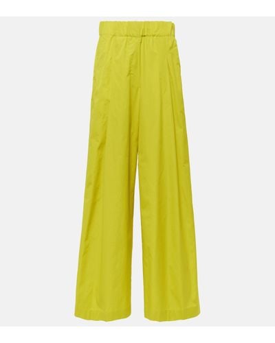 Dries Van Noten Cotton Poplin Wide-leg Trousers - Yellow