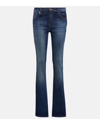7 For All Mankind Low-Rise Bootcut Jeans - Blau