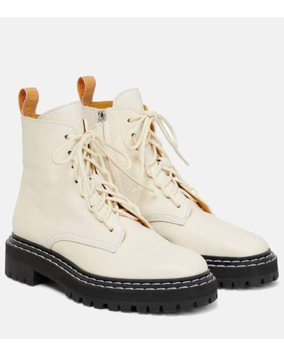 Proenza Schouler Botines De Piel Acordonados - White