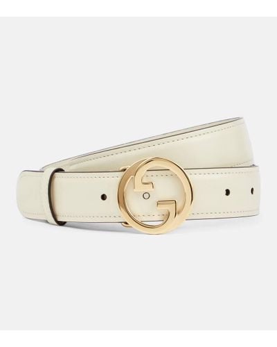Gucci Cinturon de piel con GG - Neutro