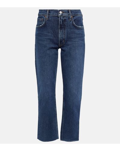 Agolde Kye Mid-rise Cropped Jeans - Blue