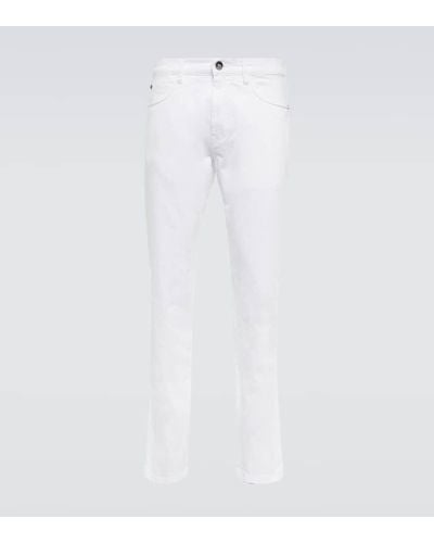 Loro Piana Quarona Mid-rise Slim Jeans - White