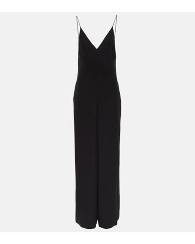 Valentino Combi-pantalon ample en soie - Noir