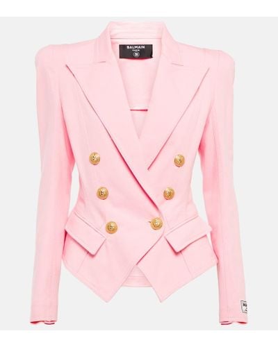 Balmain Blazer aus Baumwolle - Pink