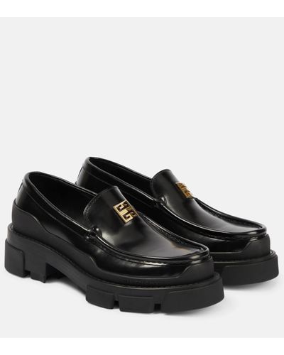 Givenchy Terra Logo-plaque Leather Loafers - Black