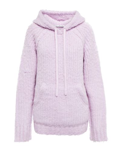 Acne Studios Wool-blend Hooded Sweater - Purple