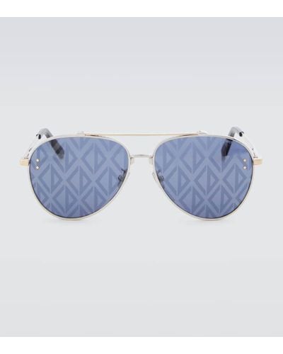 Dior Cd Diamond A1u Aviator Sunglasses - Blue