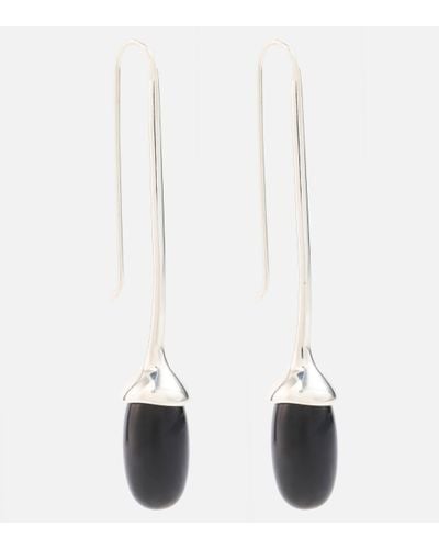Sophie Buhai Long Dripping Stone Sterling Silver Drop Earrings With Onyxes - White