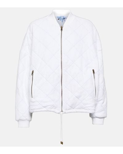 The Upside Rani Reversible Cotton Bomber Jacket - White