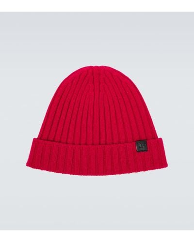 Tom Ford Ribbed-knit Cashmere Beanie - Red