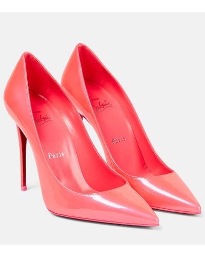 Christian Louboutin Kate 100 Patent Leather Pumps - Pink