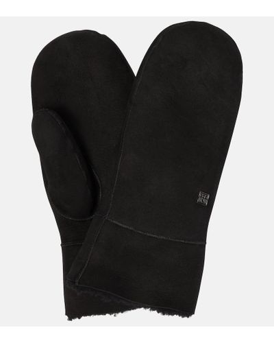 Totême Handschuhe aus Veloursleder - Schwarz