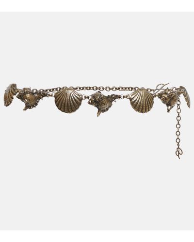 Blumarine Seashell-embellished Belt - Metallic