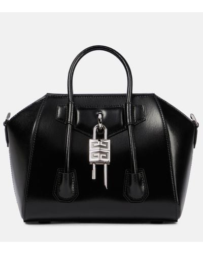 Givenchy Antigona Lock Mini Leather Tote - Black