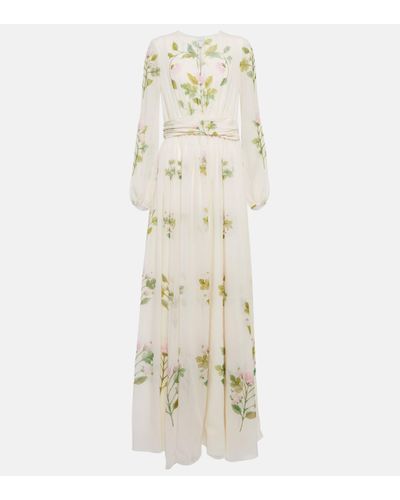 Giambattista Valli Floral Silk Georgette Gown - Natural