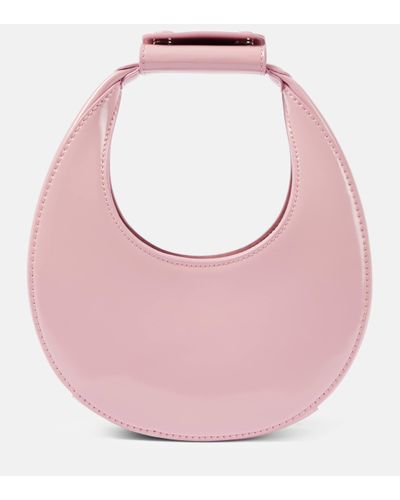 STAUD Goodnight Moon Leather Tote Bag - Pink