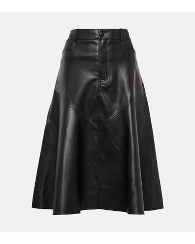 Proenza Schouler White Label Jesse Faux Leather Midi Skirt - Black