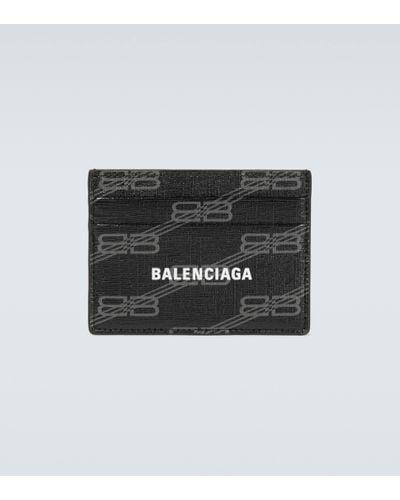 Balenciaga Porte-cartes en cuir a logo - Noir