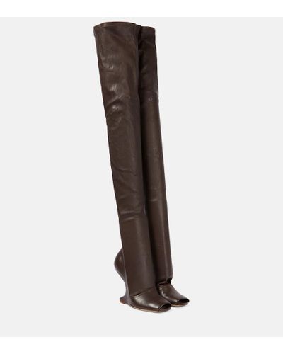 Rick Owens Cantilever Leather Over-the-knee Boots - Brown