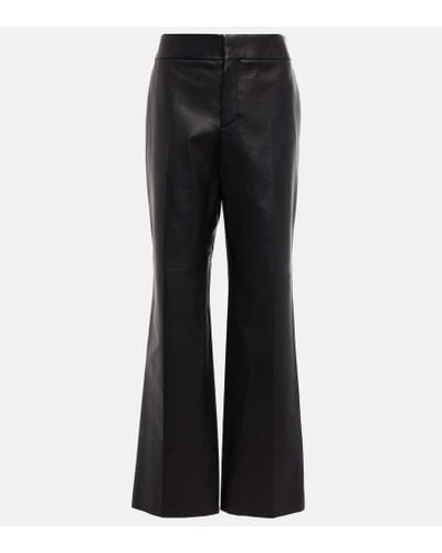 The Row Baer Mid-rise Leather Pants - Black