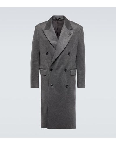 Lardini Double-breasted Cashmere Coat - Gray