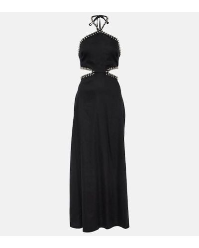 Jonathan Simkhai Vestido largo Bellina en mezcla de lino - Negro