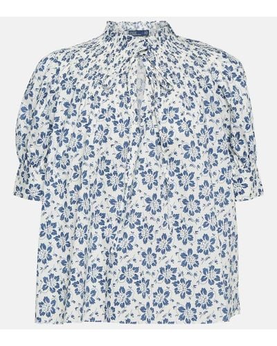 Polo Ralph Lauren Top de algodon floral - Azul