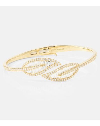 Anita Ko Leaf 18kt Gold Bracelet With Diamonds - Metallic