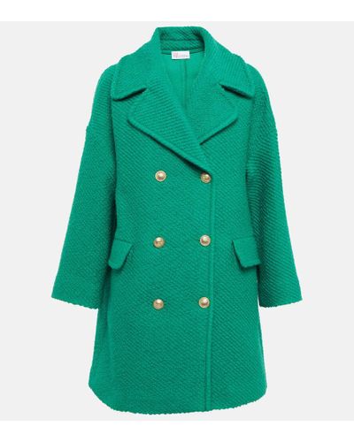 RED Valentino Double-breasted Wool-blend Coat - Green
