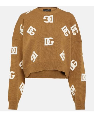 Dolce & Gabbana Dg Cropped Wool Jumper - Metallic