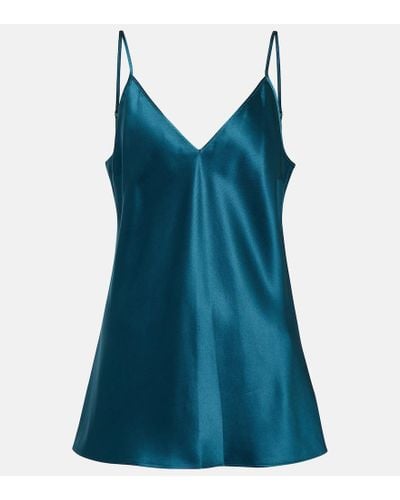 JOSEPH Camisole Clea in raso di seta - Blu