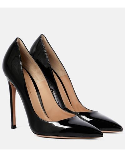 Gianvito Rossi Gianvito 105 Patent-leather Court Shoes - Black