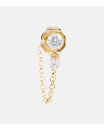 Maria Tash Invisible Dangle Chain 18kt Gold Single Earring With Diamonds - Metallic
