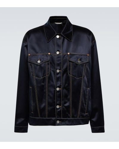 Valentino Vlogo Silk Satin Jacket - Blue