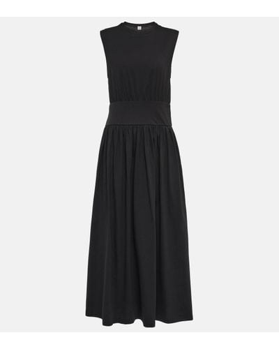 Totême Cotton Midi Dress - Black
