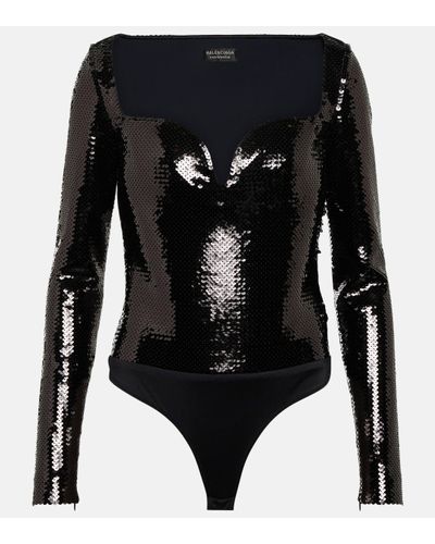 Balenciaga Sequined Bodysuit - Black
