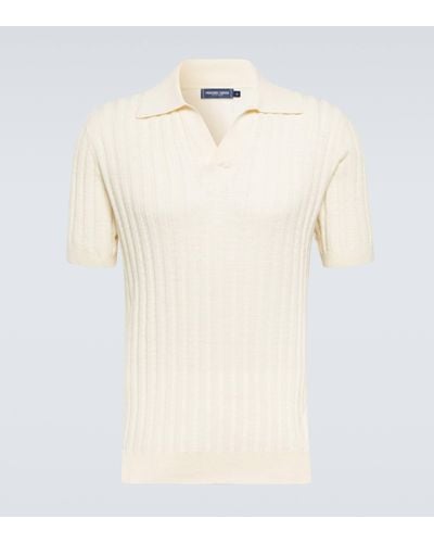 Frescobol Carioca Rino Ribbed-knit Cotton-blend Polo Shirt - Natural