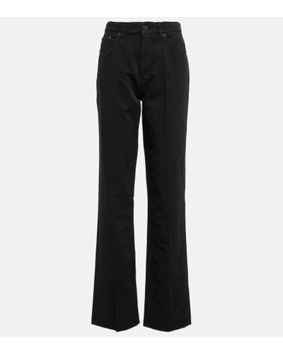 The Row Pantaloni Carlon in cotone e lino - Nero